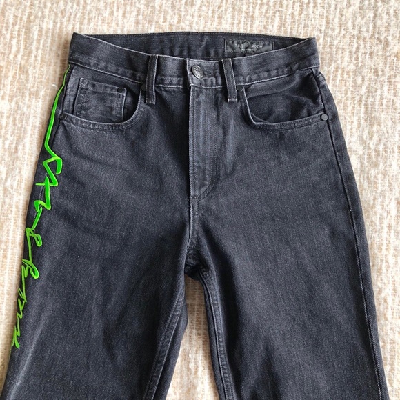 Rag And Bone Dark Wash Straight Leg Tapered Denim Jeans Embroidery 23 RRP$425 - Picture 3 of 13